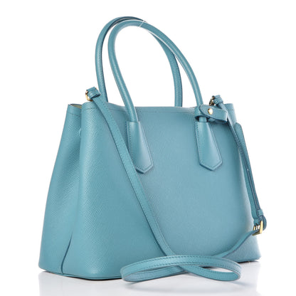 Prada Saffiano Cuir Small Double Bag Turchese Acquamarina 3 of 9