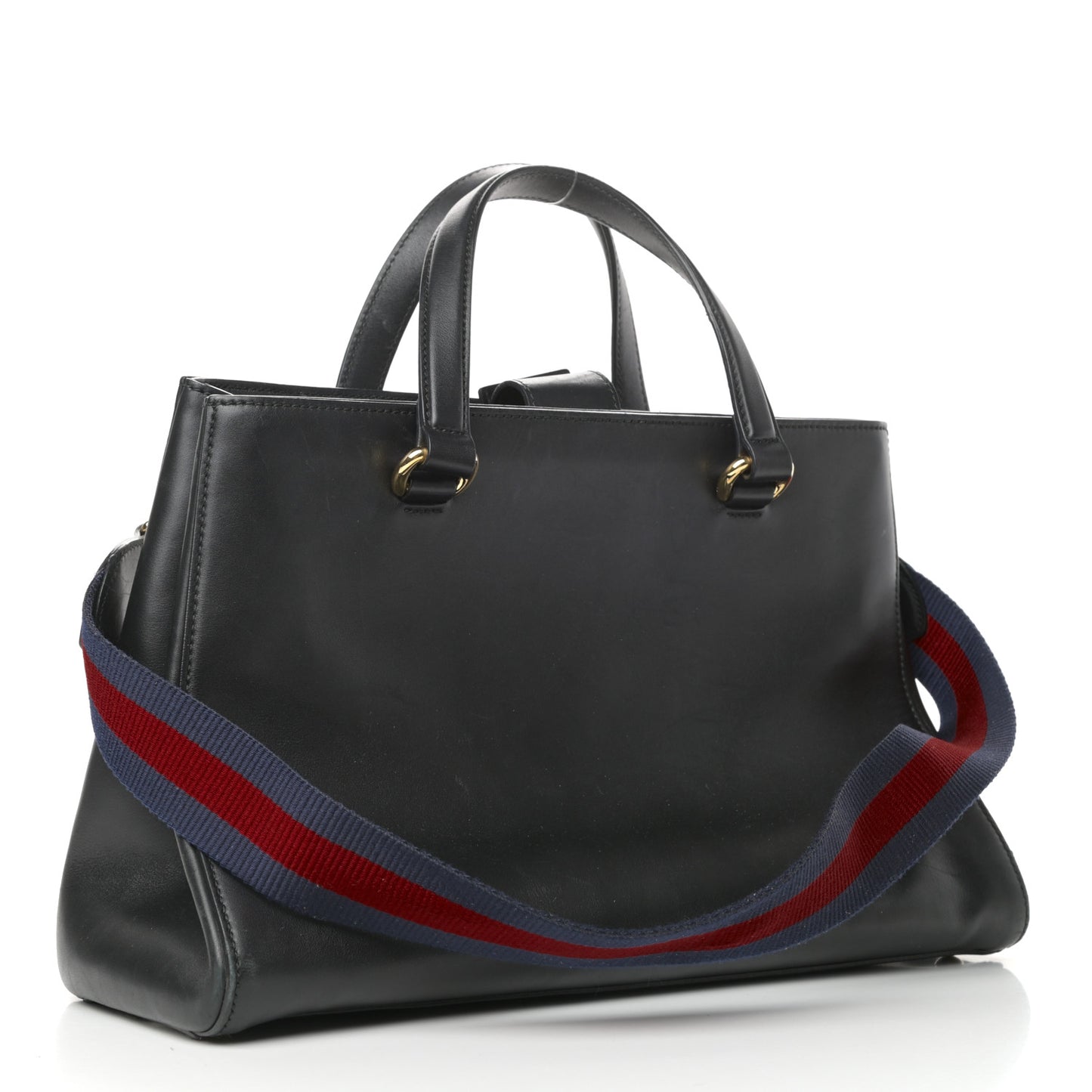 Calfskin Large Sylvie Top Handle Tote Black