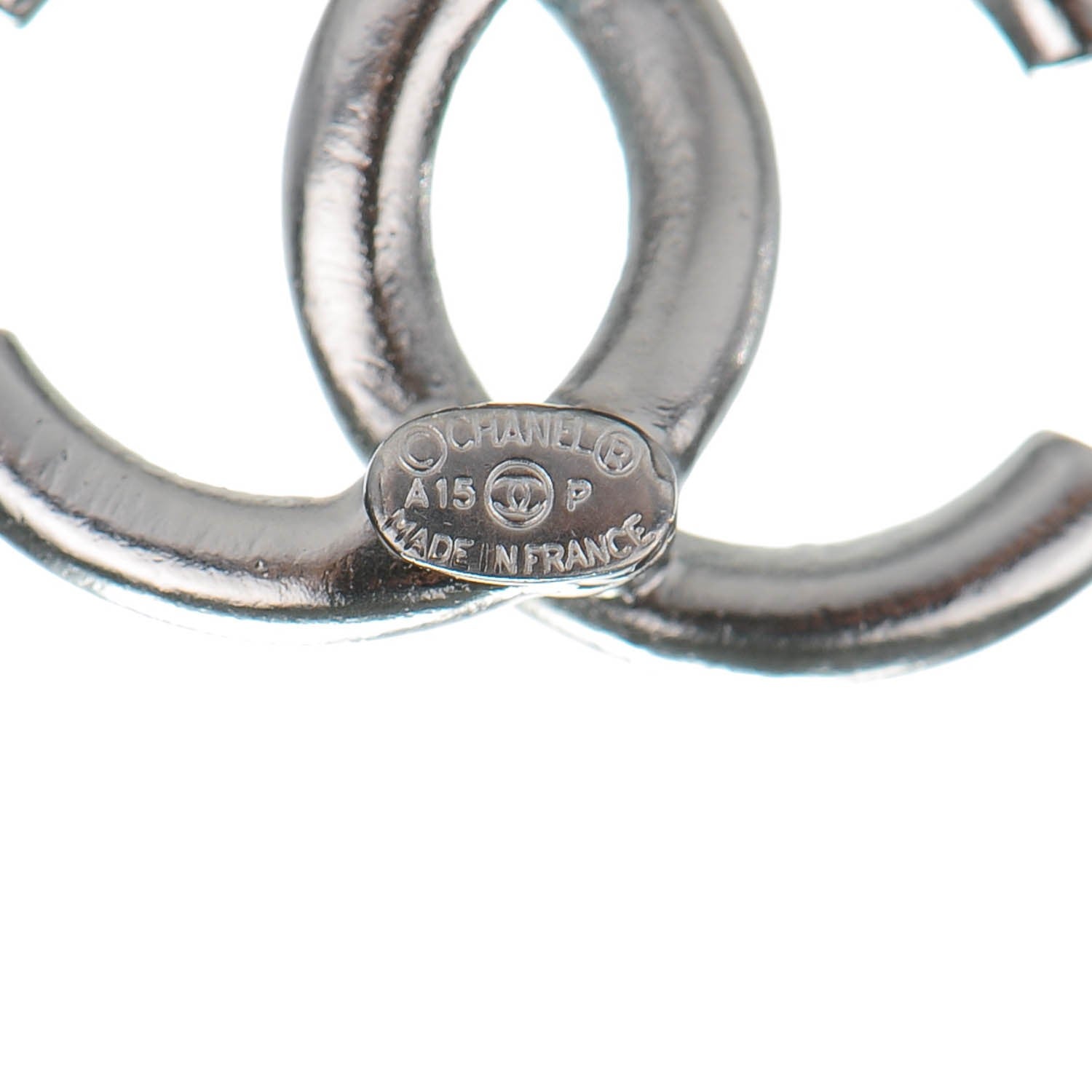 Chanel Baguette Crystal CC Earrings Silver 4 of 5
