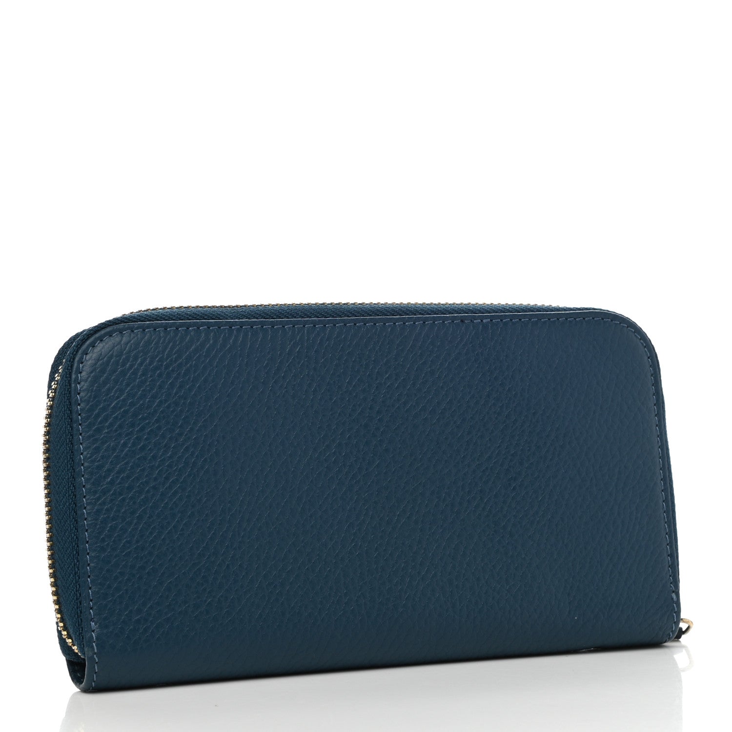 Versace Vitello Zip Around Wallet Petrollo 3 of 6
