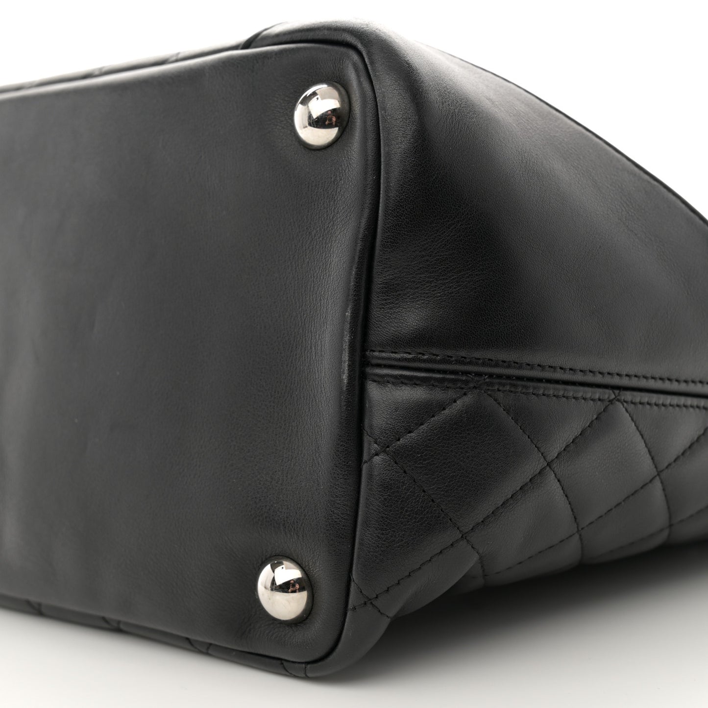 Calfskin Quilted Large Cambon Tote Black