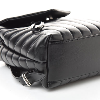 Saint Laurent Calfskin Y Quilted Monogram Small Loulou Backpack Black 8 of 9