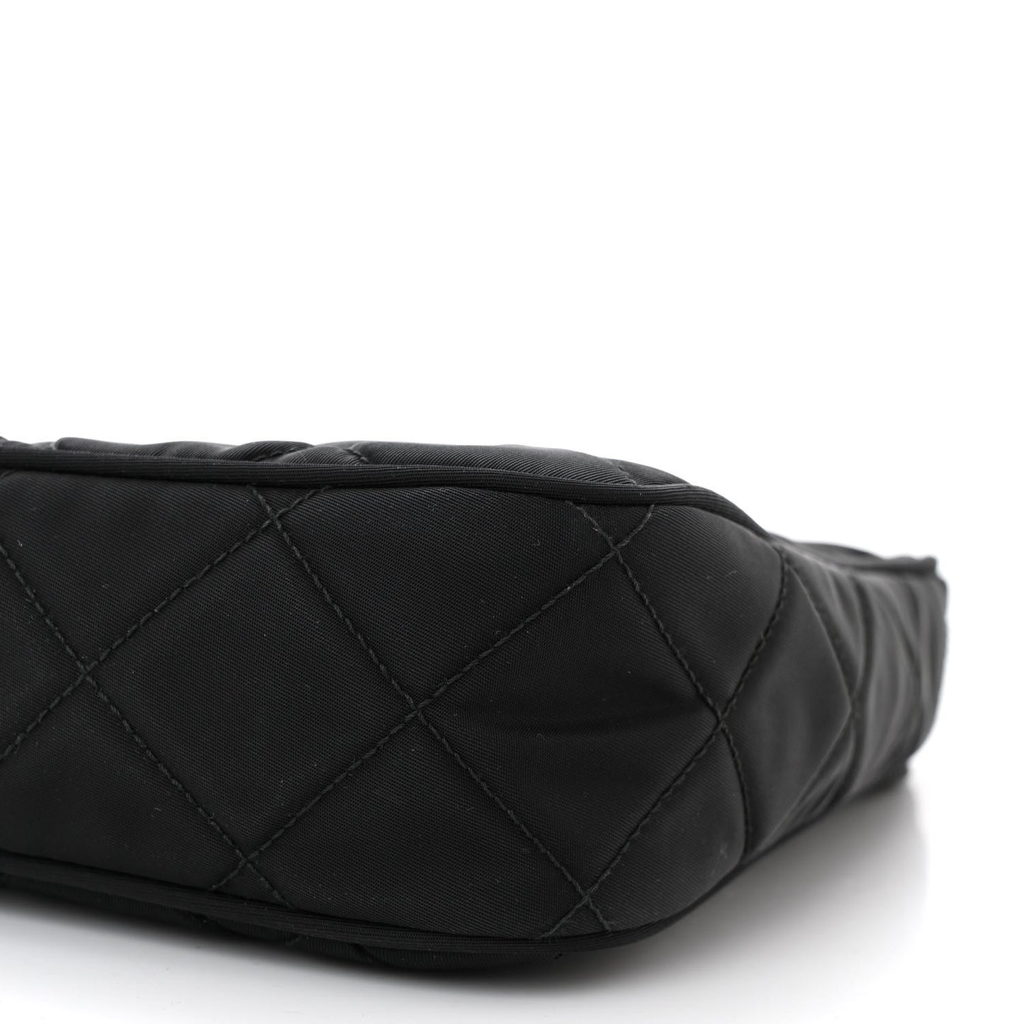 Tessuto Nylon Stitched Shoulder Bag Black