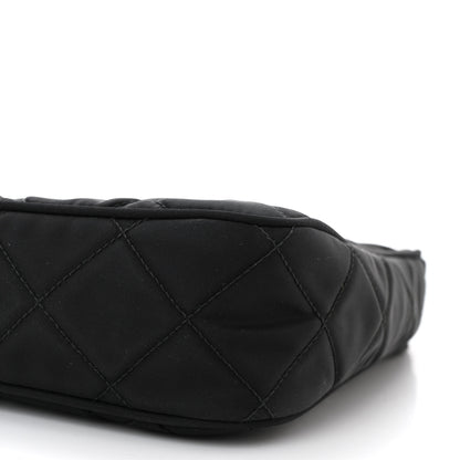 Prada Tessuto Nylon Stitched Shoulder Bag Black 10 of 11
