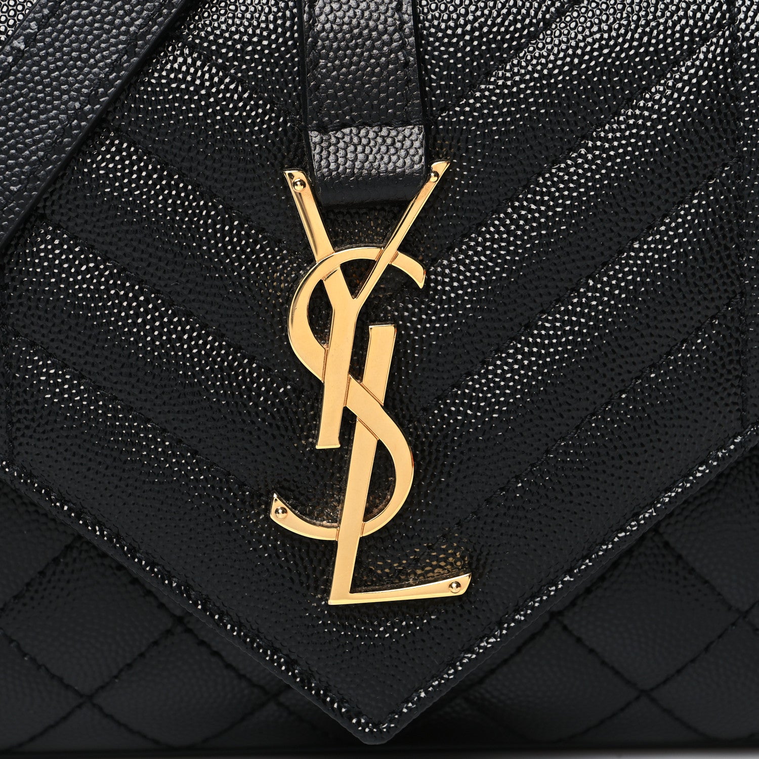 Saint Laurent Grain De Poudre Textured Mixed Matelasse Triquilt Small Monogram Satchel Black 8 of 11