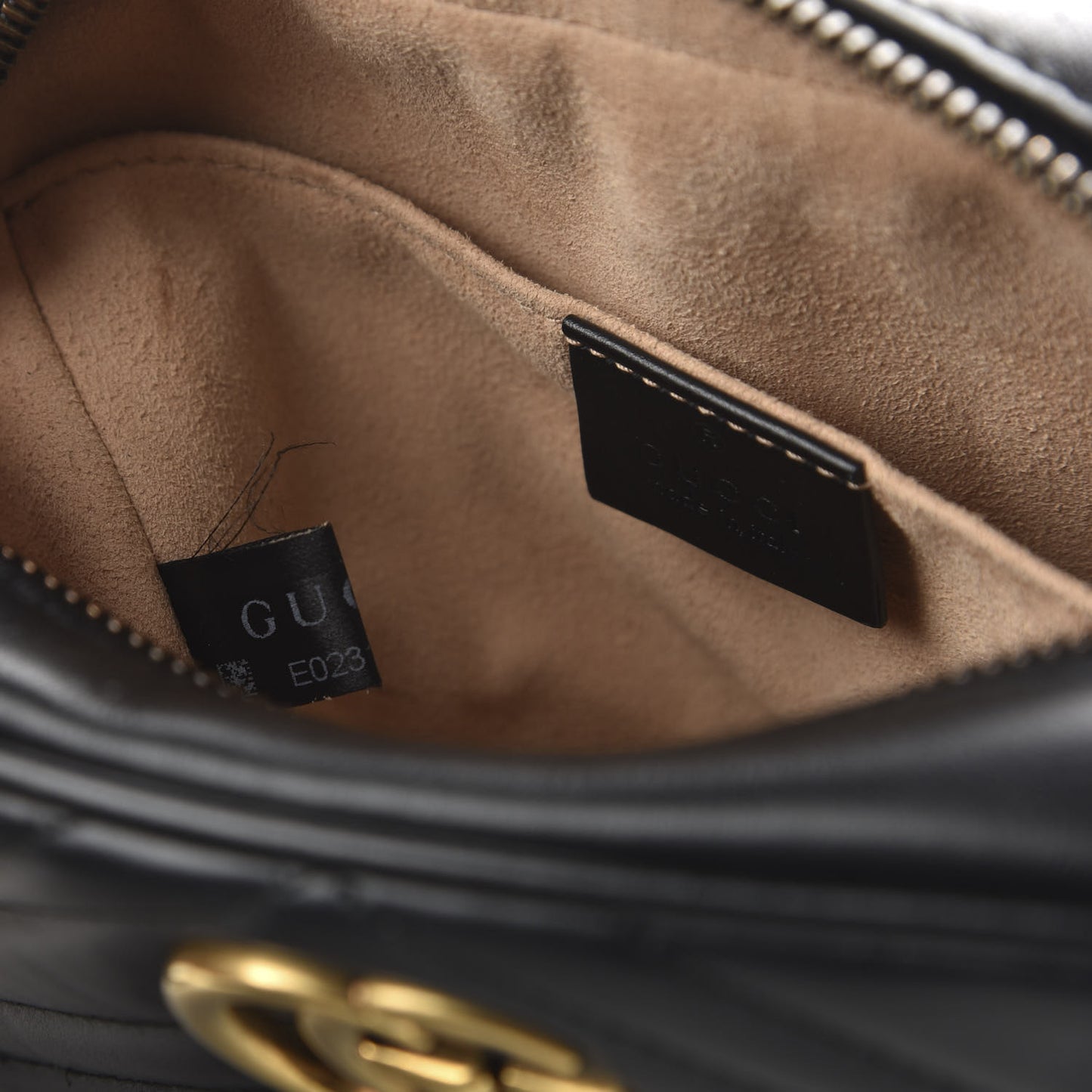 Calfskin Matelasse Mini GG Marmont Chain Shoulder Bag Black