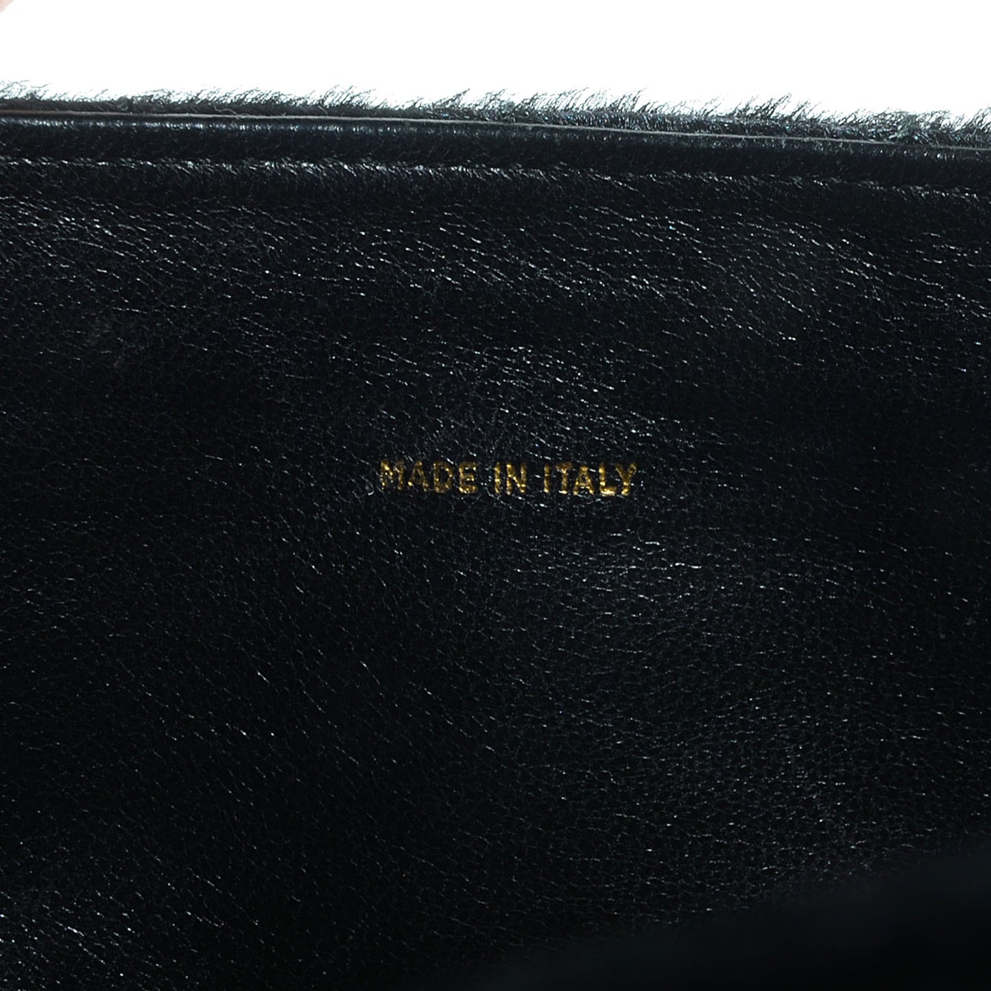 Pony Hair Velvet Chocolate Bar Flap Black