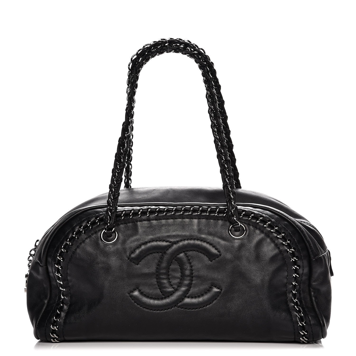 Chanel Smooth Calfskin Medium Luxe Ligne Bowler Black 1 of 13