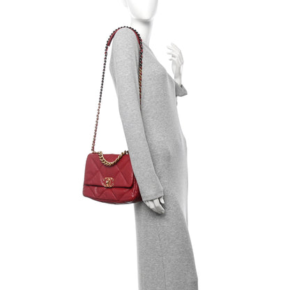 Chanel Goatskin Quilted Medium Chanel 19 Flap Red 2 of 15
