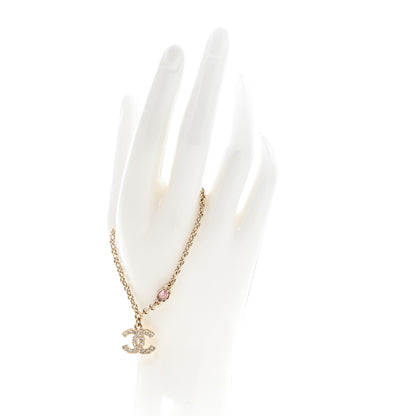 Chanel Crystal Pearl CC Charm Bracelet Light Gold Pink 2 of 5