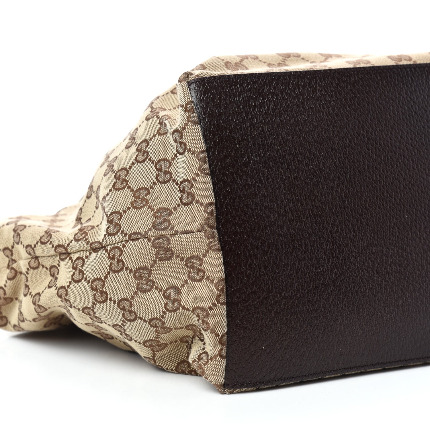 Gucci GG Monogram Medium Web Handle Bucket Tote Dark Brown 8 of 10