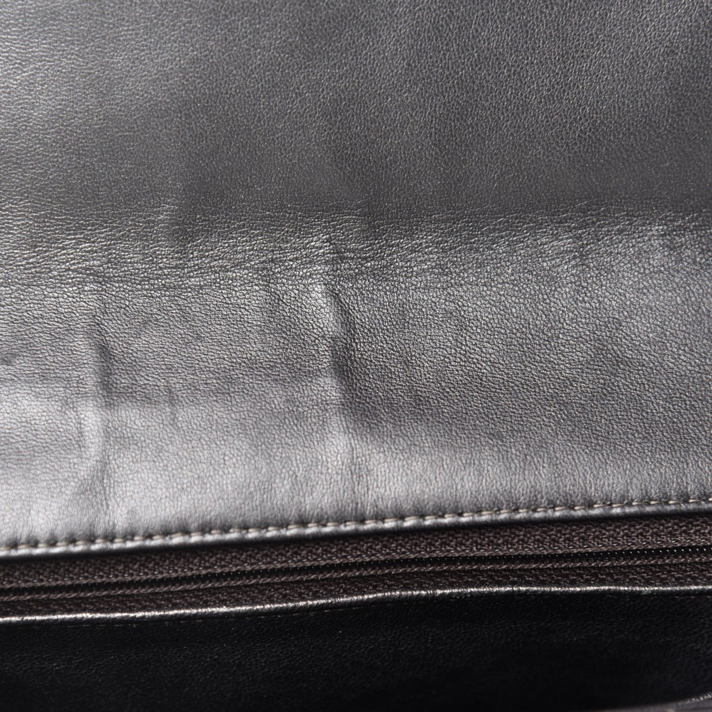 Metallic Lambskin Quilted Maxi Single Flap Dark Grey