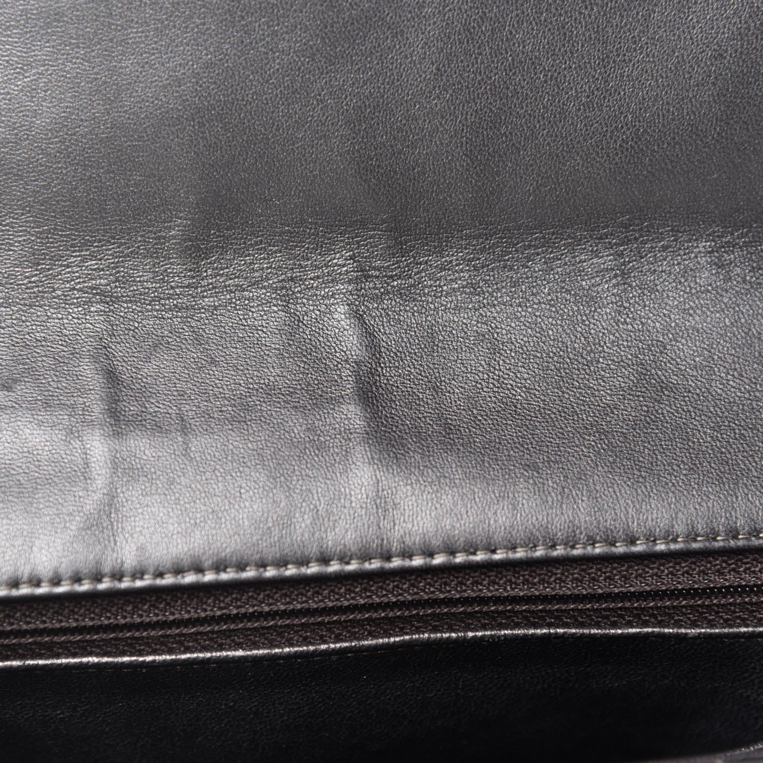 Chanel Metallic Lambskin Quilted Maxi Single Flap Dark Grey 9 of 13