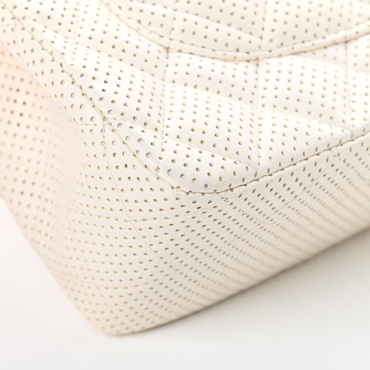 Chanel Lambskin Perforated Jumbo Single Flap White 12 of 13