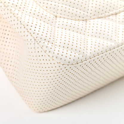 Chanel Lambskin Perforated Jumbo Single Flap White 12 of 13