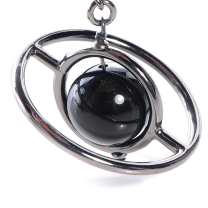 Chanel Ruthenium Large Saturn Drop Earrings 4 of 7