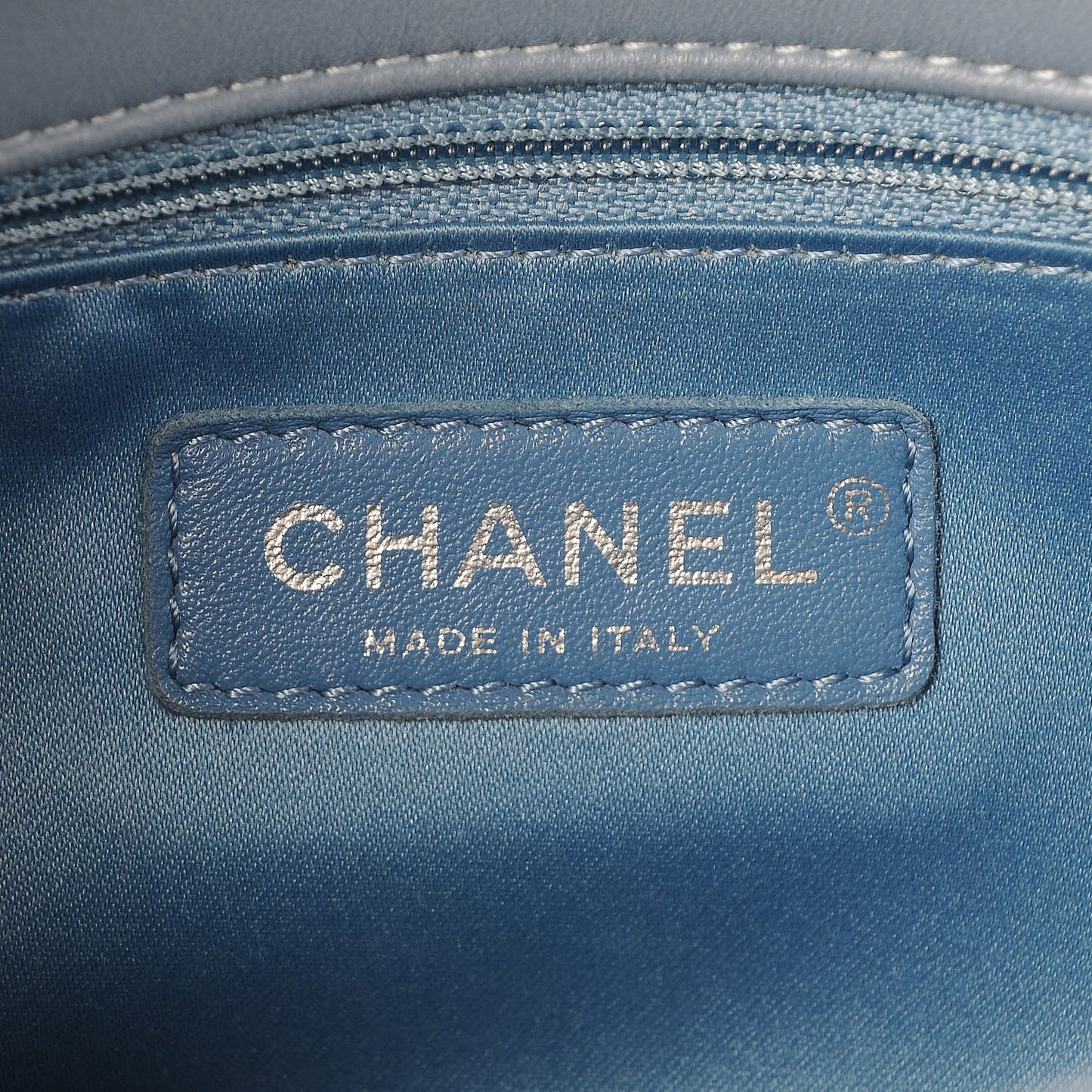 Lambskin Quilted Small CC Crossing Flap Light Blue