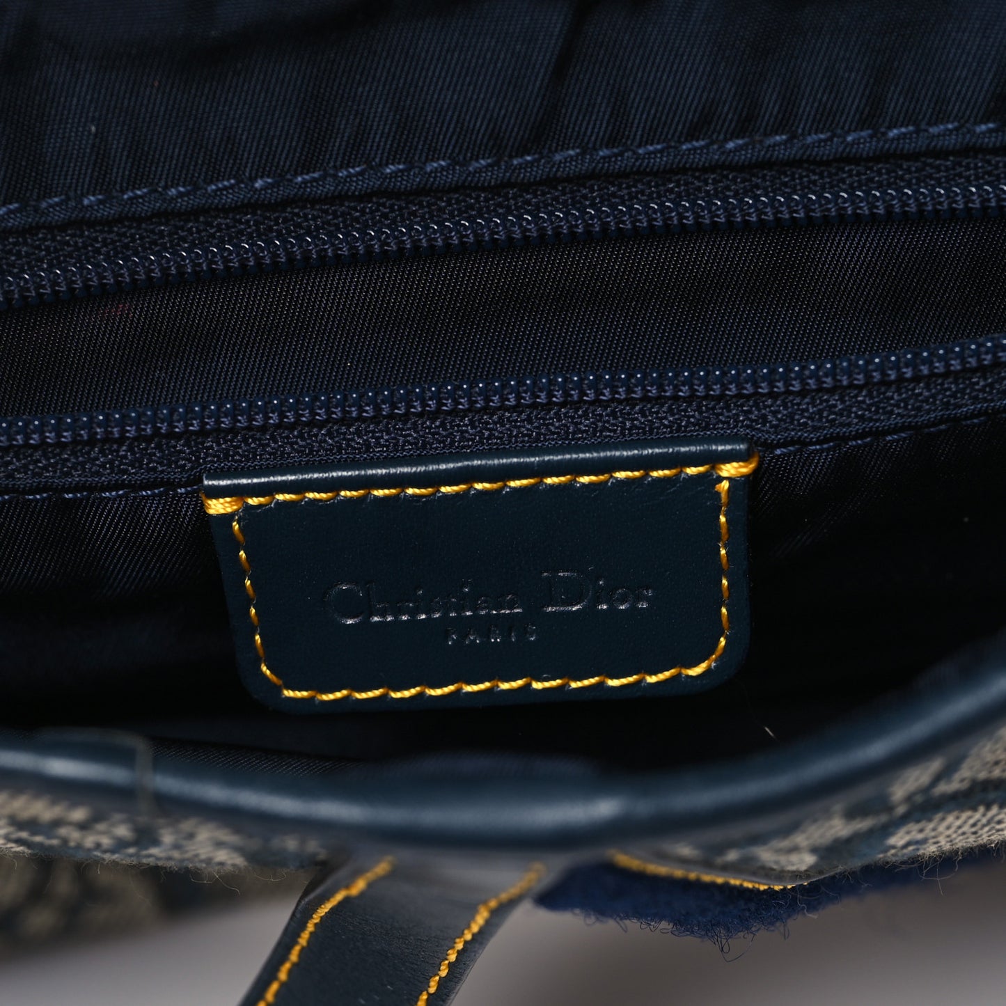 Monogram Double Saddle Bag Navy Blue