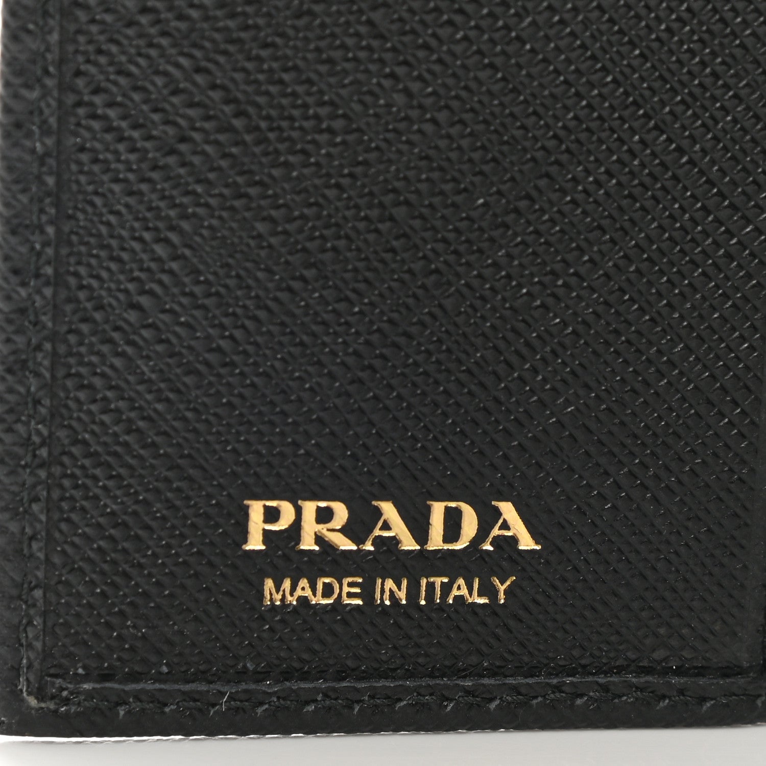 Prada Saffiano Triangle Bi-Fold Wallet Black 6 of 9