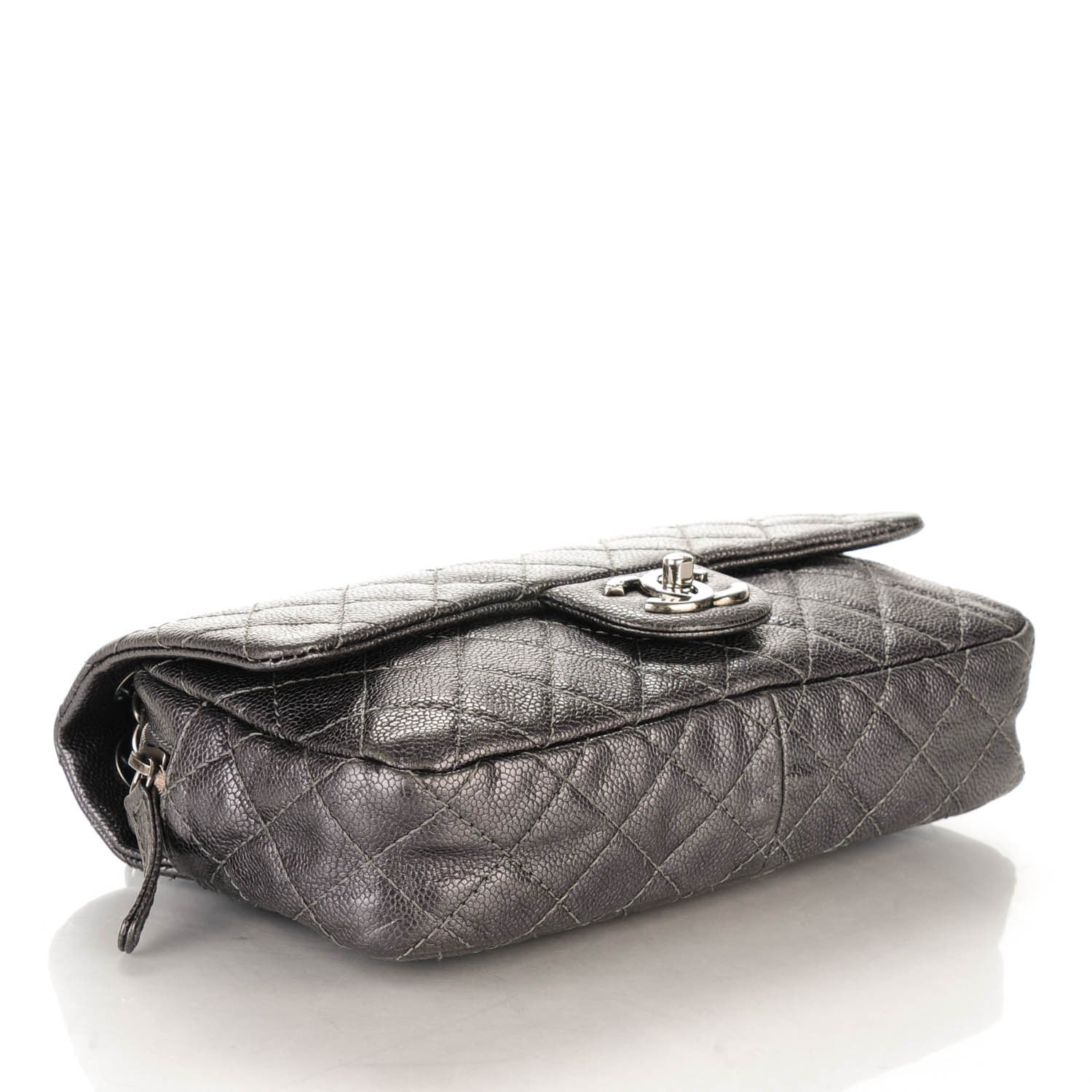 Chanel Iridescent Quilted Small Chic Caviar Flap Dark Silver 4 of 8