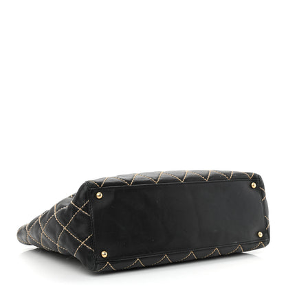 Chanel Calfskin Contrast Stitch Surpique Tote Black 4 of 13