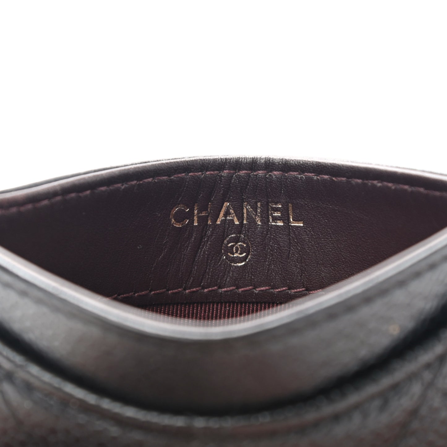 Caviar Quilted Card Holder Black