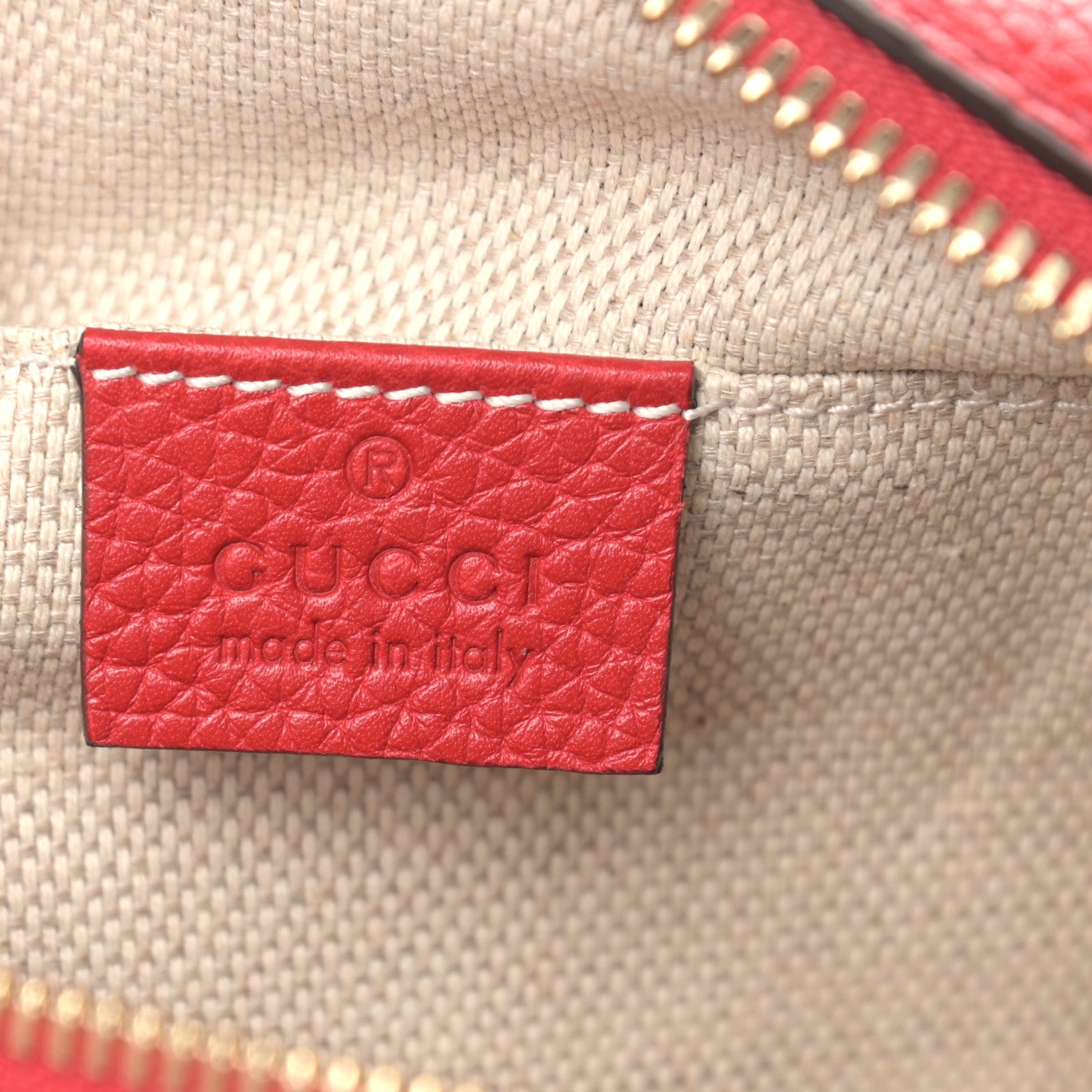 Gucci Pebbled Calfskin Small Soho Disco Bag Tabasco Red 6 of 11