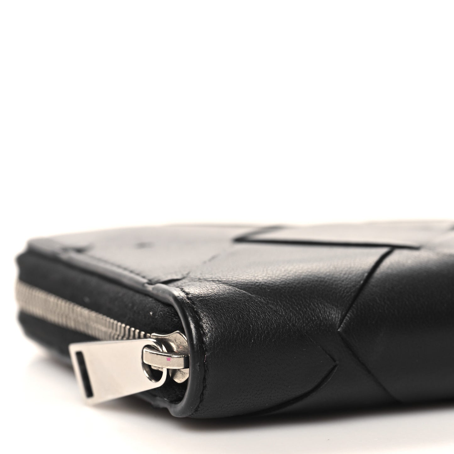 Nappa Maxi Intrecciato Zip Around Wallet Black