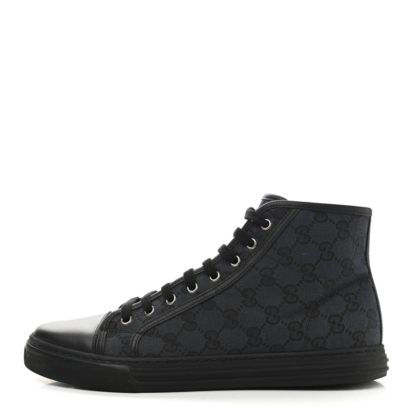 Monogram Mens High Top Sneakers 8 Black