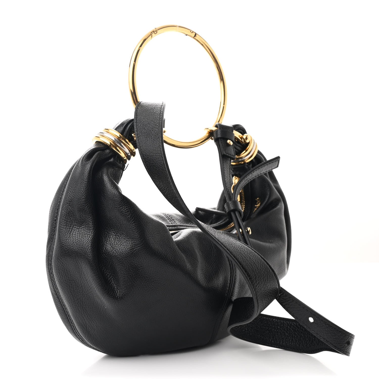 Chloe Grained Calfskin Small Bracelet Hobo Bag Black 3 of 10