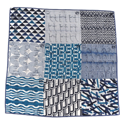 Hermes Cashmere Silk Manufacture de Boucleries Shawl 140 Marine Cobalt White 1 of 5