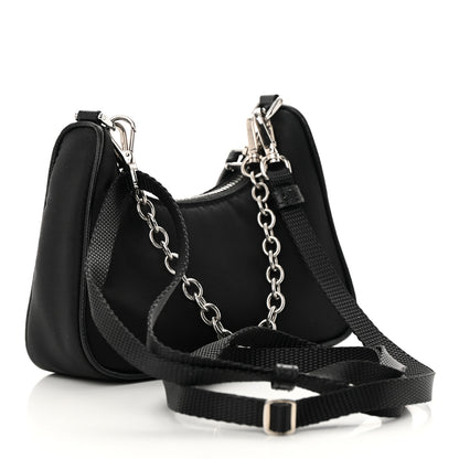 Prada Tessuto Nylon Mini Re-Edition 2000 Shoulder Bag Black 3 of 9