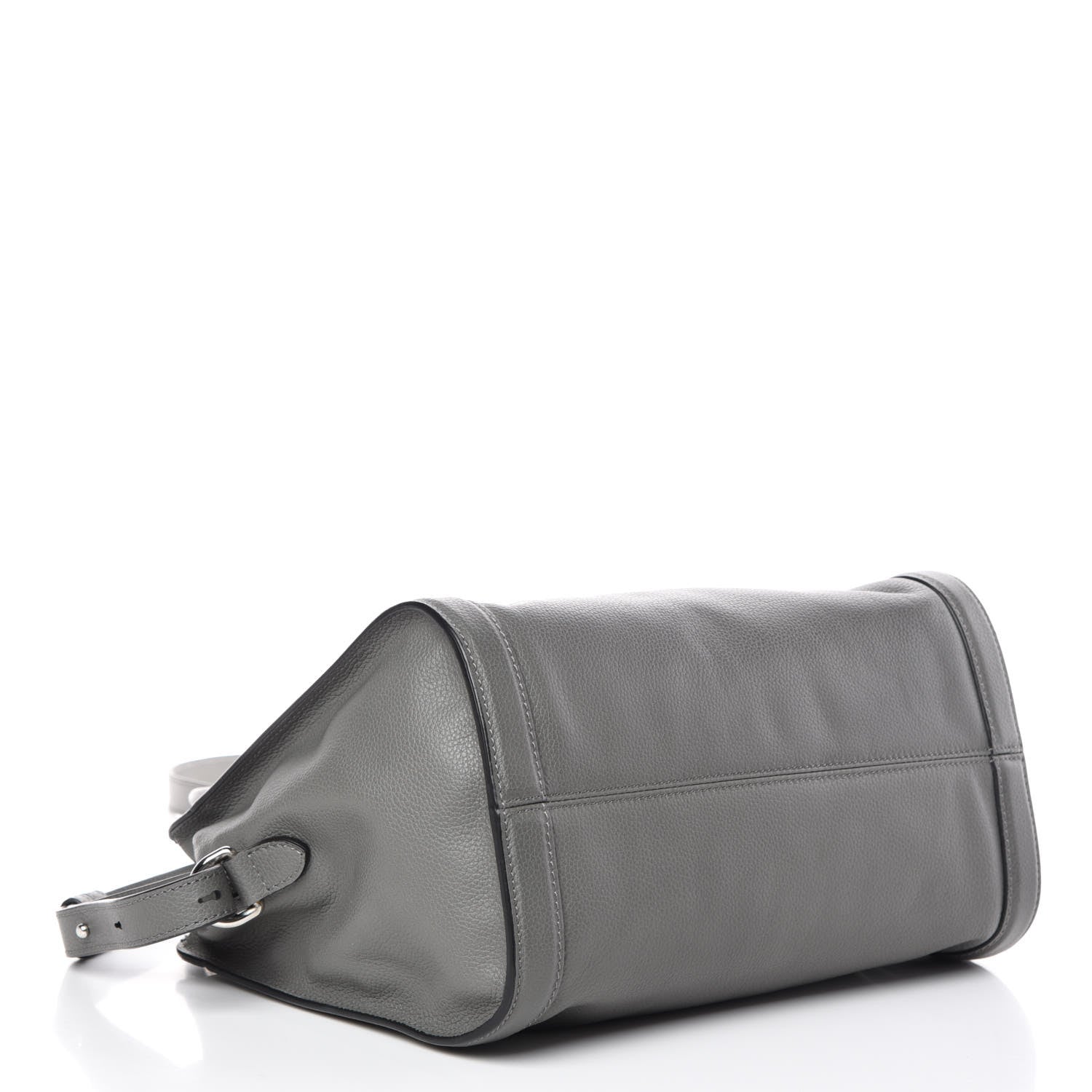 Alexander McQueen Pebbled Calfskin Small Skull Padlock Zip Around Tote Grey 4 of 9