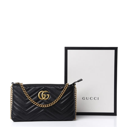 Gucci Calfskin Matelasse Mini GG Marmont Chain Bag Black 14 of 14