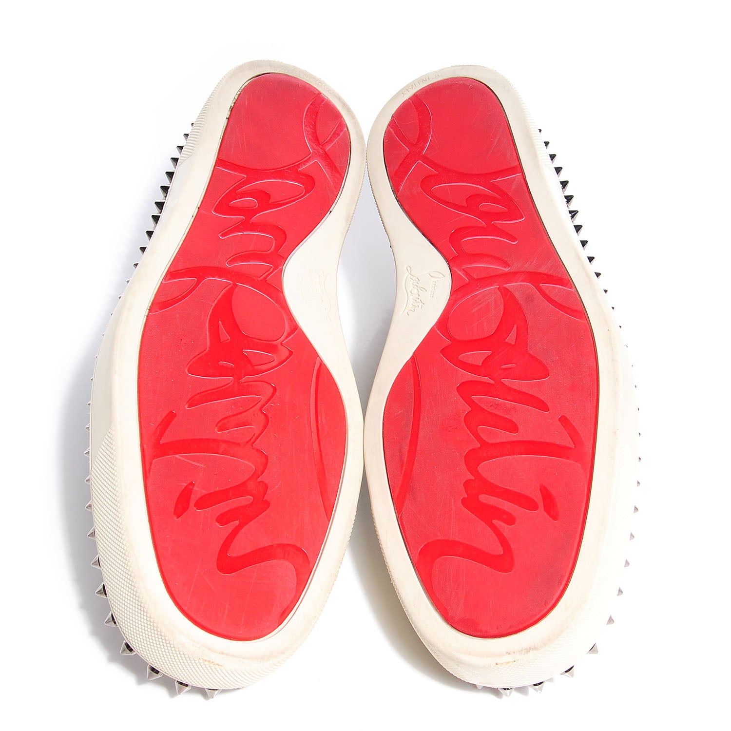 Christian Louboutin Mens Canvas Spikes Pik Boat Flat 45 Beige 5 of 7