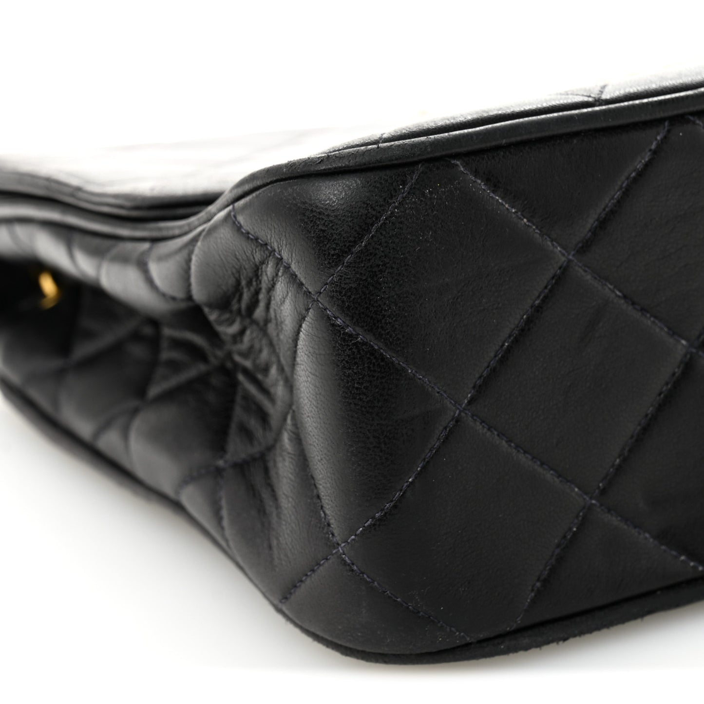 Lambskin Quilted Medium Single Flap Black