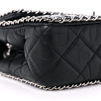 Chanel Crumpled Calfskin Medium Chain All Over Flap Black 8 of 9
