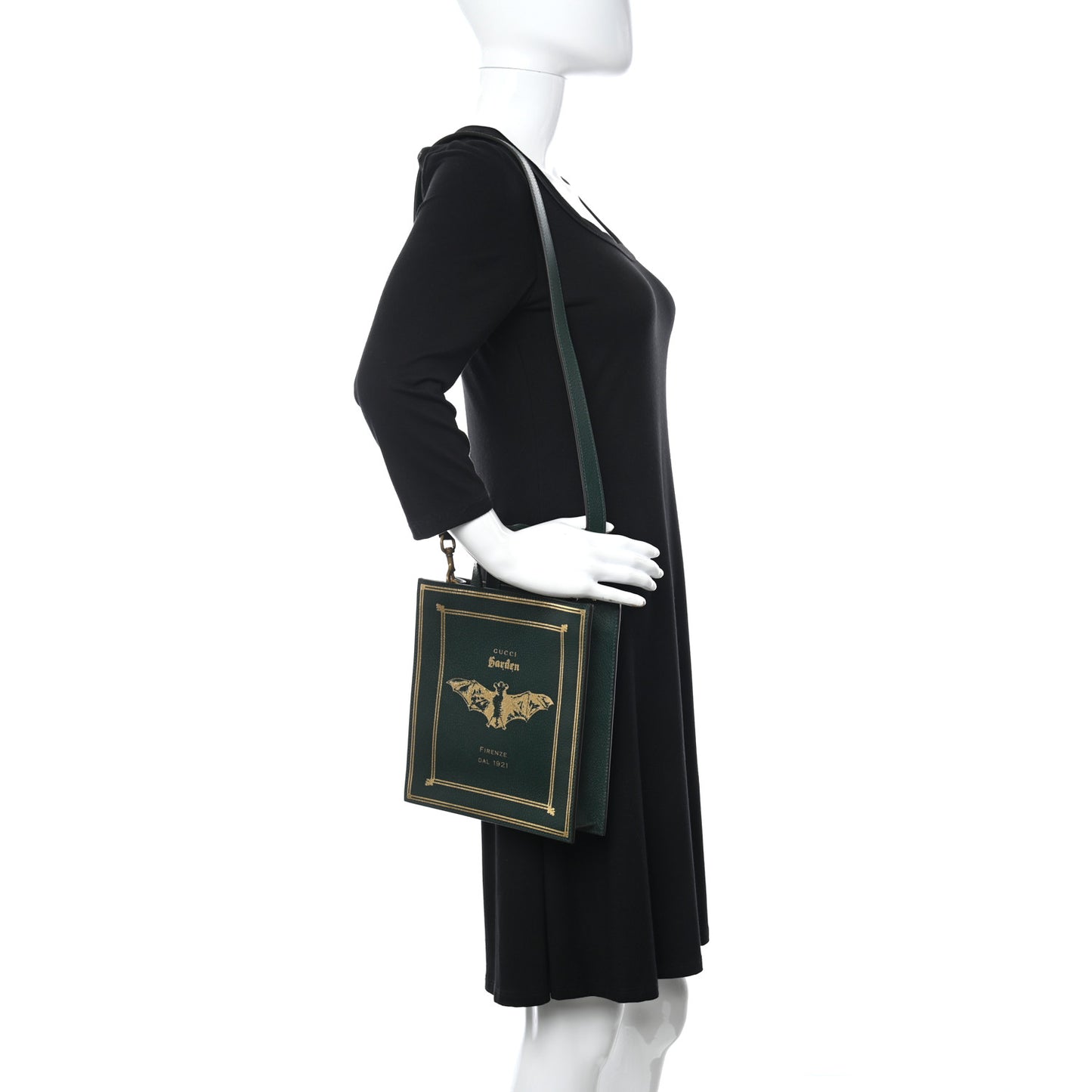 Calfskin Garden Bat Vertical Shopping Tote Green