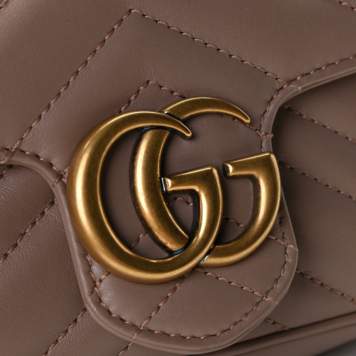 Gucci Calfskin Matelasse Super Mini GG Marmont Shoulder Bag Porcelain Rose 9 of 10