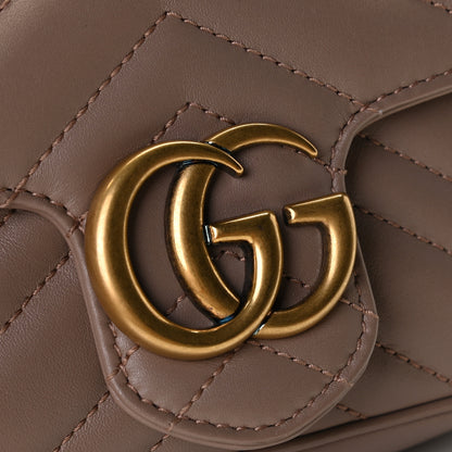 Gucci Calfskin Matelasse Super Mini GG Marmont Shoulder Bag Porcelain Rose 9 of 10
