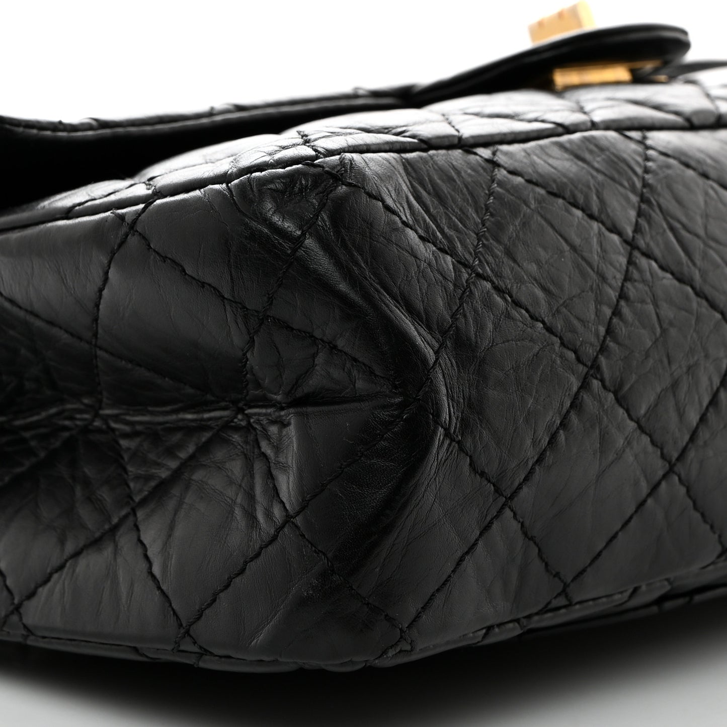 Aged Calfskin Quilted 2.55 Reissue 226 Flap Black