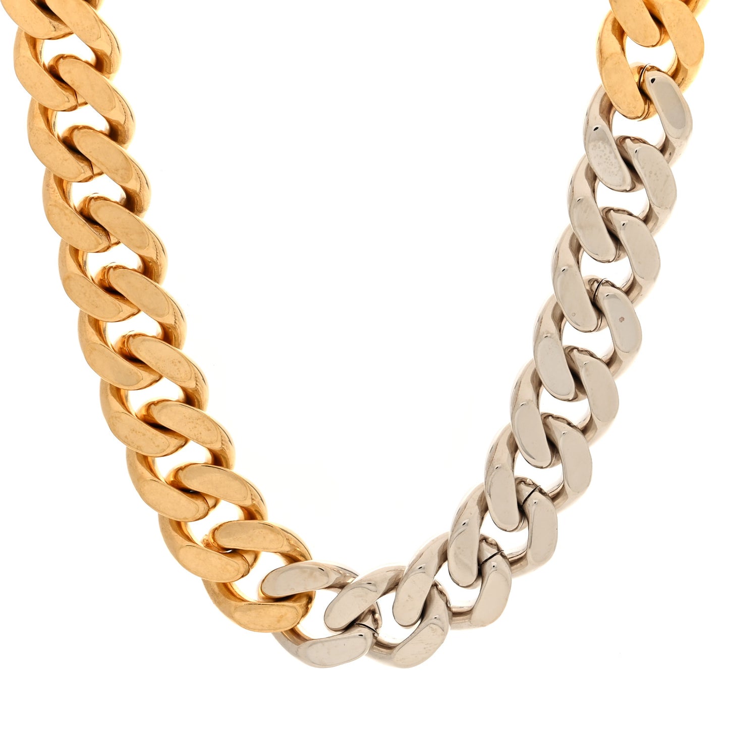 Metal Curb Chain Necklace Gold Silver