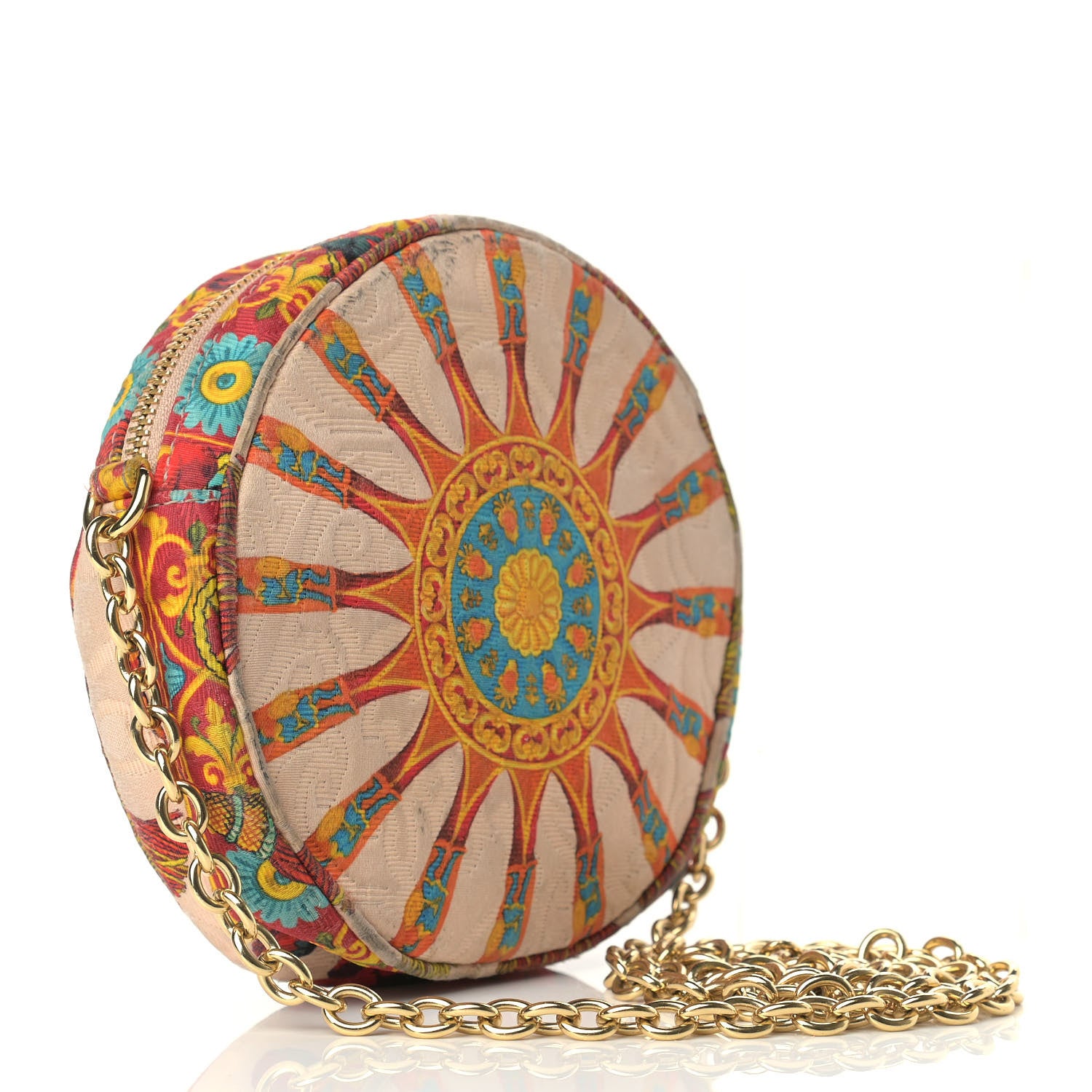 Dolce & Gabbana Fabric Floral Print Round Crossbody Multicolor 3 of 10