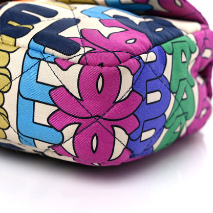 Chanel Printed Fabric Quilted Logo Single Flap Bag Multicolor 9 of 11
