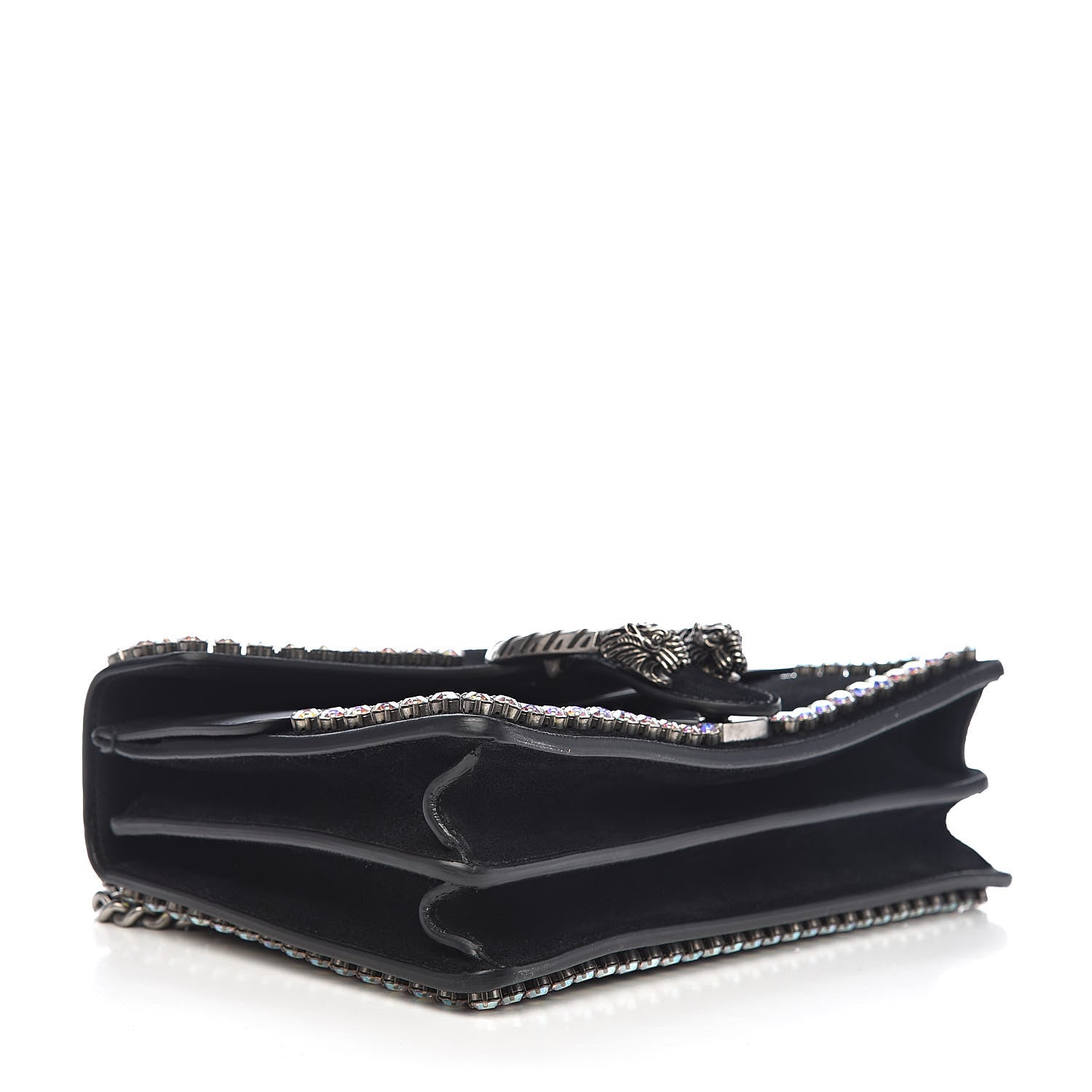 Gucci Suede Crystal Small Dionysus Shoulder Bag Black 4 of 12
