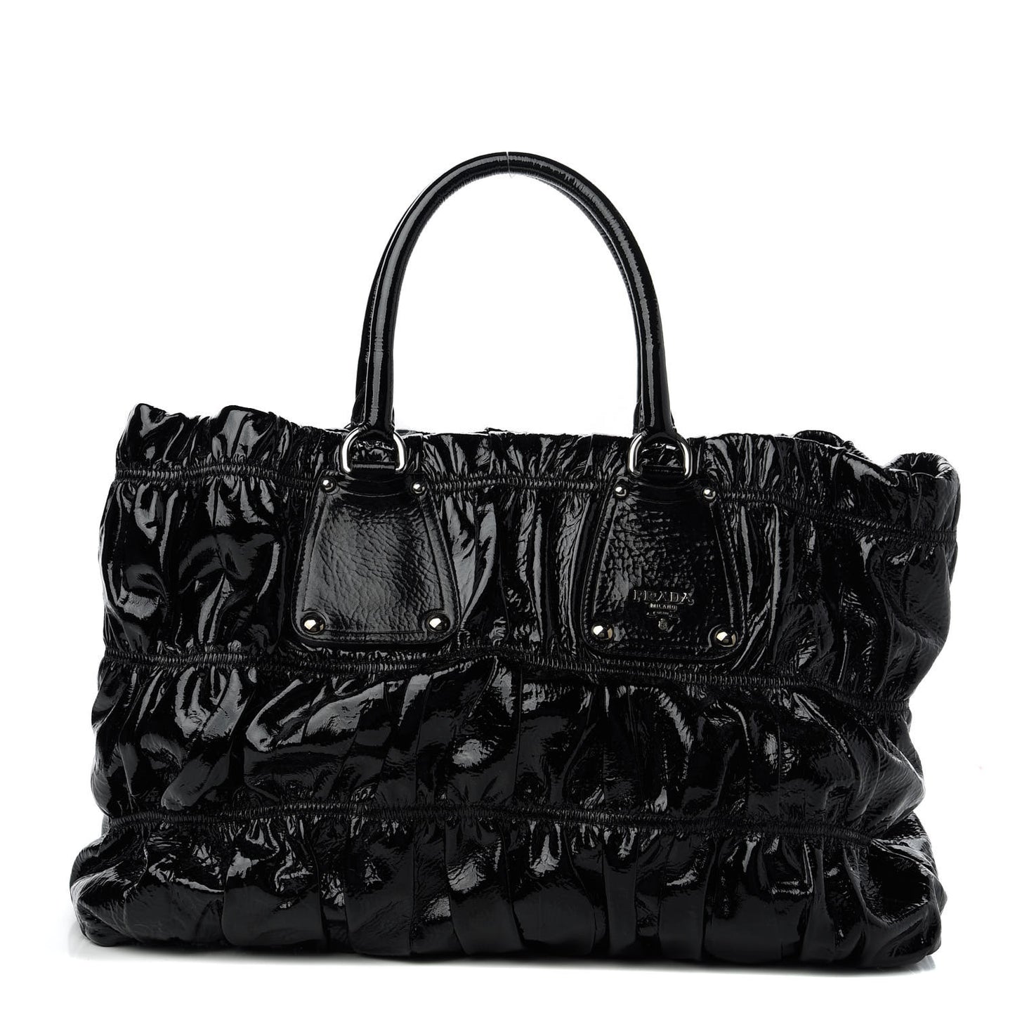 Vernice Gaufre Tote Black