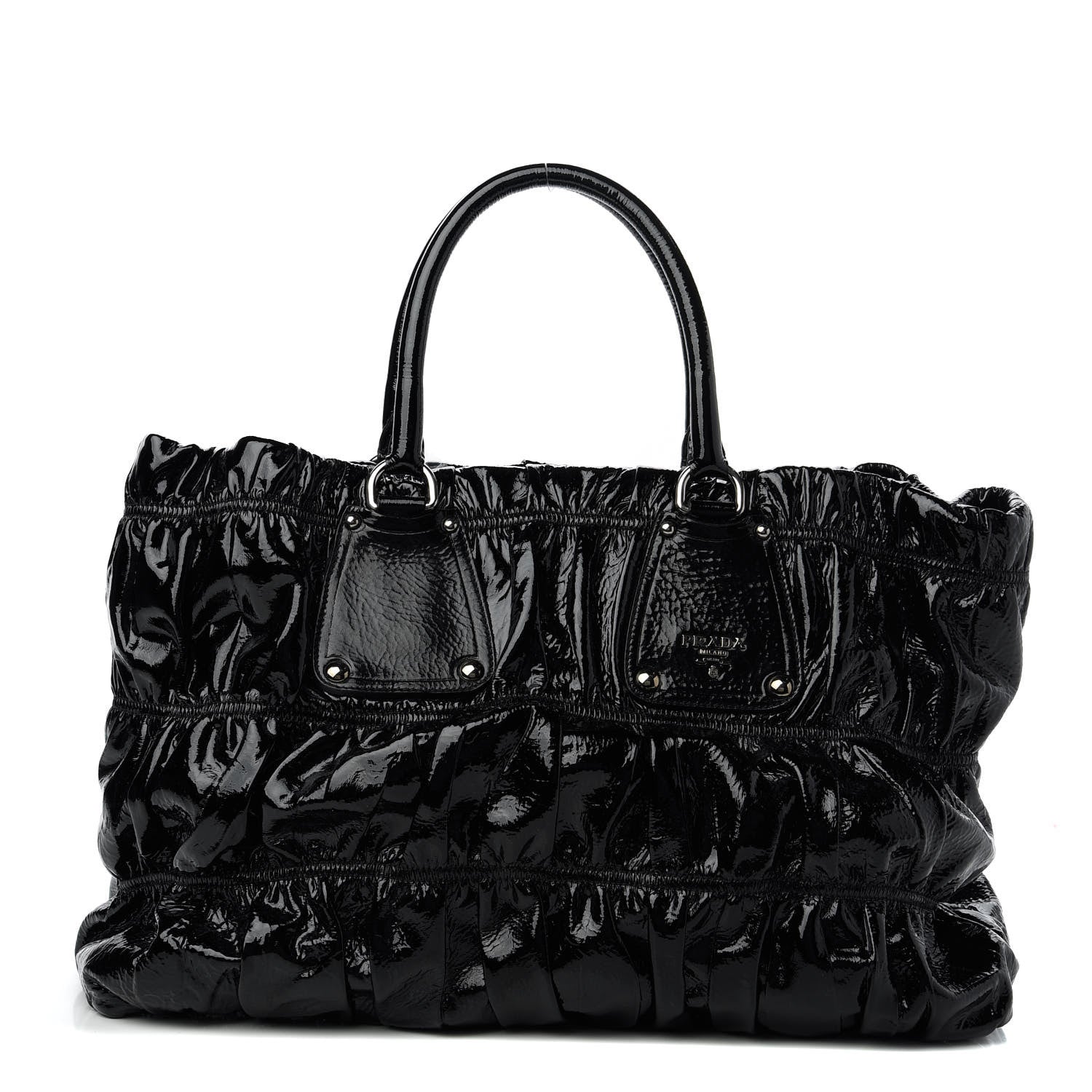 Prada Vernice Gaufre Tote Black 1 of 10