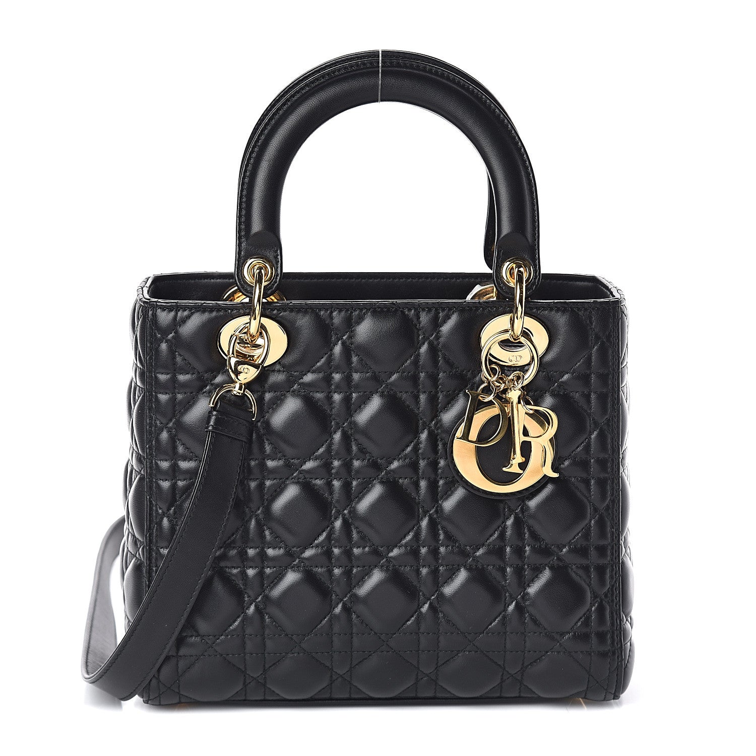 Christian Dior Lambskin Cannage Medium Lady Dior Black 1 of 7