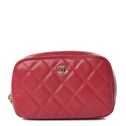 Chanel Caviar Quilted Small Curvy Pouch Cosmetic Case Pink 1 of 10
