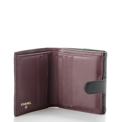 Chanel Caviar Quilted Compact French Flap Wallet Black 5 of 7
